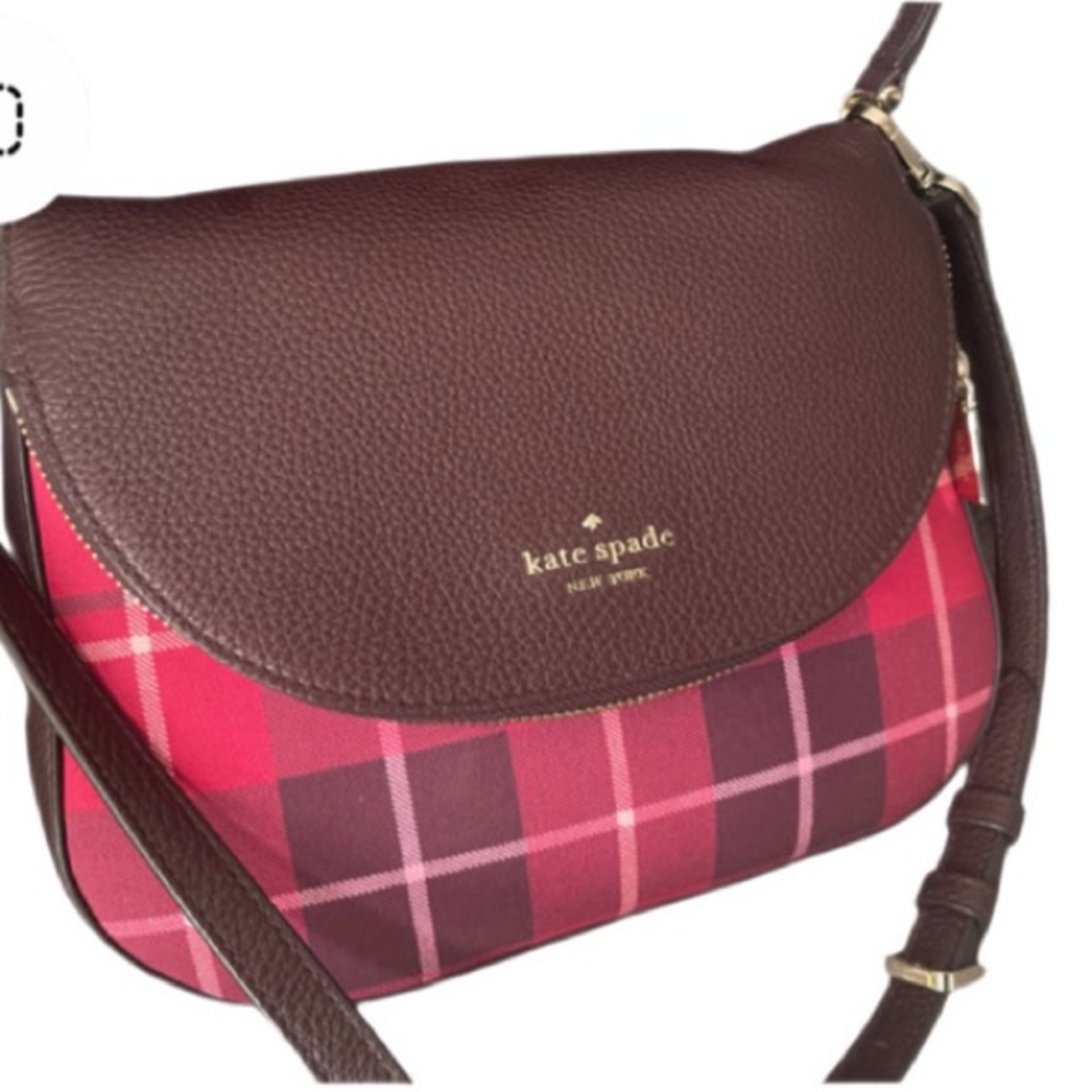 Kate Spade Chocolate and Fuchsia Crossbody Bag